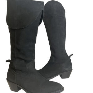 Humanoid Suede Knee High Boots Black Size 40